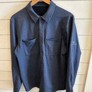 Lululemon Blue Snap-Up Long Sleeve Shirt
